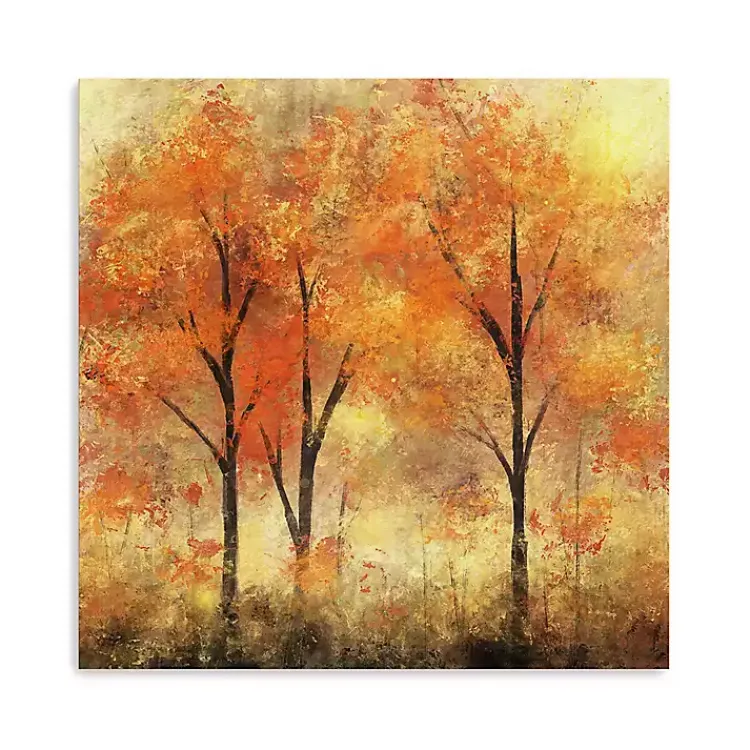Fall>Kirklands Home Autumn Trees Canvas Art Print, 30x30 in. Orange