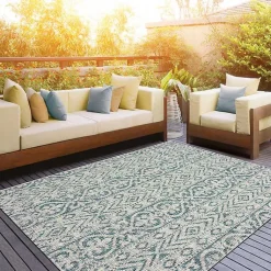 Kirklands Home Azure Terrace Sun Shower Outdoor Area Rug, 5x8 Clearance