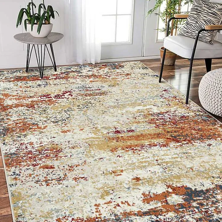 Kirklands Home Bastia Ivory Orange Area Rug, 5x7 Multi Best