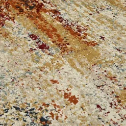 Kirklands Home Bastia Ivory Orange Area Rug, 7x9 Multi Hot