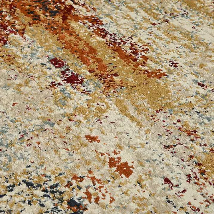 Kirklands Home Bastia Ivory Orange Area Rug, 7x9 Multi Hot