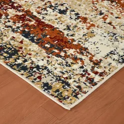 Kirklands Home Bastia Ivory Orange Area Rug, 7x9 Multi Hot