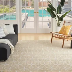Kirklands Home Beige & Ivory Quatrefoil Indoor/Outdoor Rug, 5x7 Best