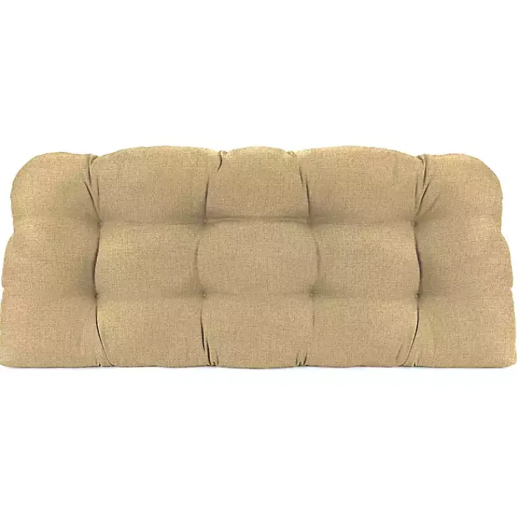 Kirklands Home Beige French Edge Outdoor Wicker Settee Cushion Tan Outlet