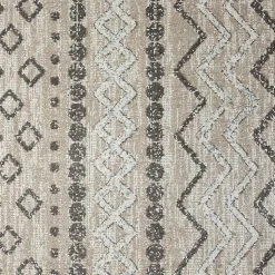 Kirklands Home Beige Geometric Stripe Washable Area Rug, 5x7 New
