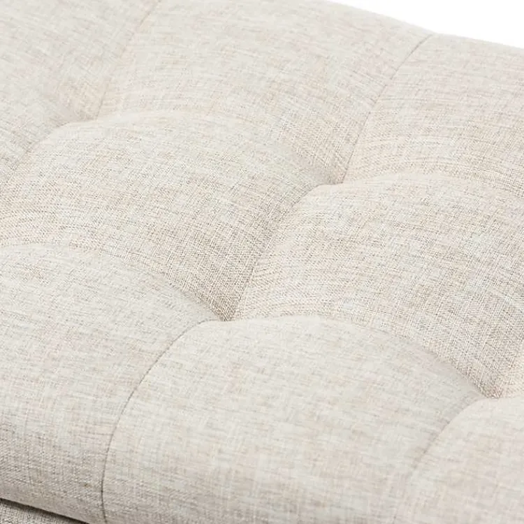 Kirklands Home Beige Grid-Tufted Contemporary Storage Bench Tan Hot