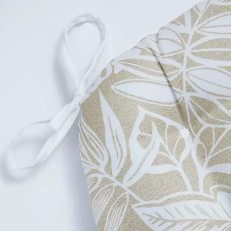 Kirklands Home Beige Leaves Tufted 2-pc. Outdoor Cushions