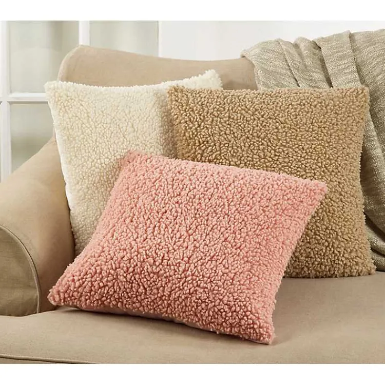 Pillows>Kirklands Home Beige Sherpa Pillow Ivory