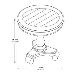 Kirklands Home Beige Traditional Round Pedestal Accent Table Ivory Clearance