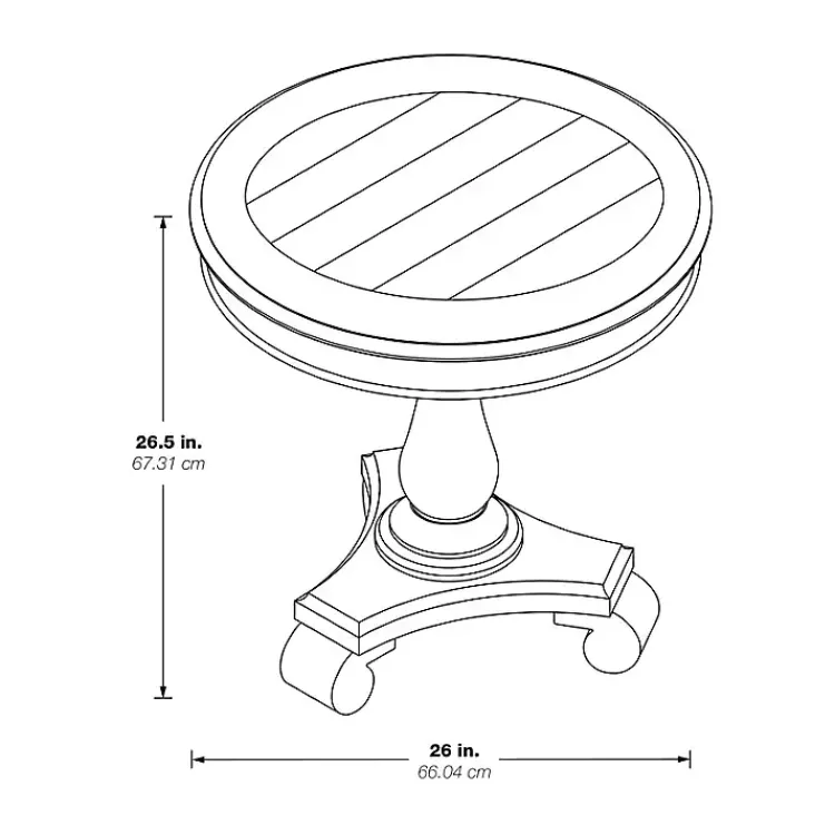Kirklands Home Beige Traditional Round Pedestal Accent Table Ivory Clearance