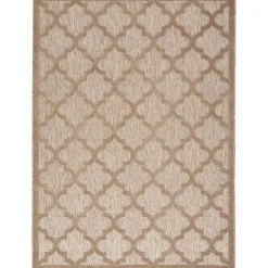 Kirklands Home Beige Trellis Indoor/Outdoor Area Rug, 5x7 Tan Hot