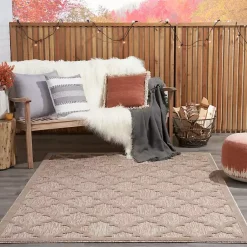 Kirklands Home Beige Trellis Indoor/Outdoor Area Rug, 5x7 Tan Hot