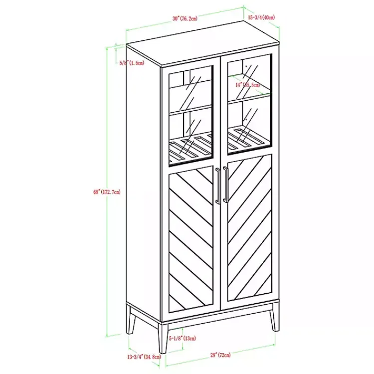 Kirklands Home Birch Chevron Wooden Storage Cabinet Tan