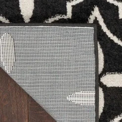 Kirklands Home Black & Ivory Quatrefoil Indoor/Outdoor Rug, 4x6 New