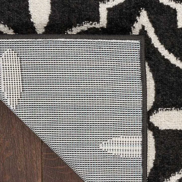 Kirklands Home Black & Ivory Quatrefoil Indoor/Outdoor Rug, 5x7 Clearance