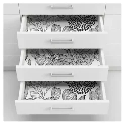 Kirklands Home & White Floral Garden Peel & Stick Wallpaper Black Best