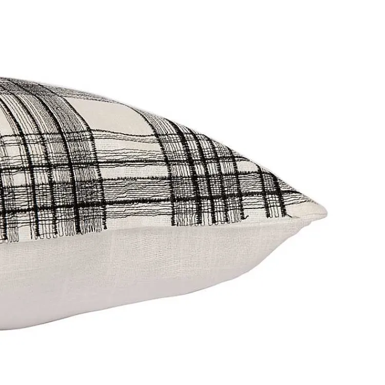 Pillows>Kirklands Home Black & White Handwoven Plaid Throw Pillow