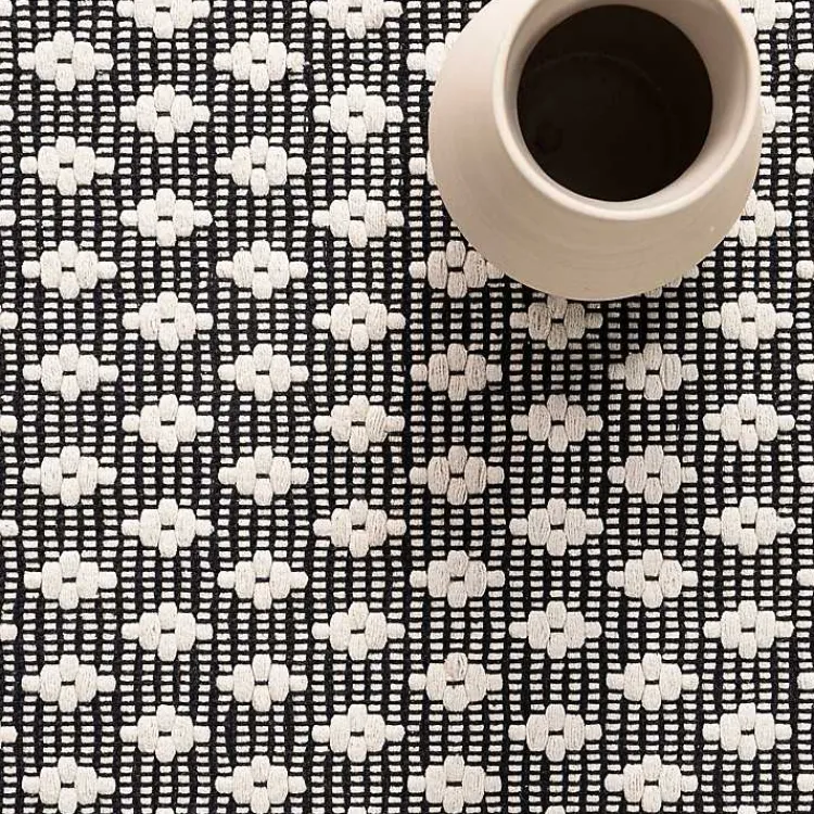 Kirklands Home Black and Ivory Dainty Diamond Area Rug, 4x6 Online