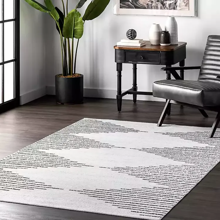 Kirklands Home Black and Ivory Diamond Washable Runner Online