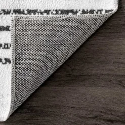 Kirklands Home Black and Ivory Diamond Washable Area Rug, 5x8 Online