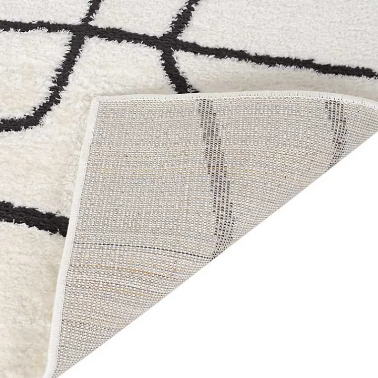 Kirklands Home Black and Ivory Monotone Geo Area Rug, 5x7 Clearance
