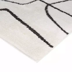 Kirklands Home Black and Ivory Monotone Geo Area Rug, 8x10 Sale