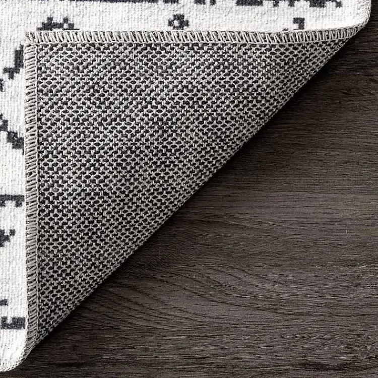 Kirklands Home Black and Ivory Moroccan Washable Area Rug, 3x5 Discount