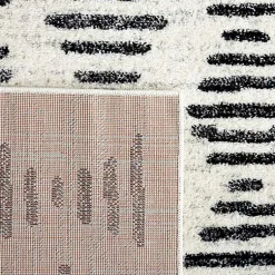 Kirklands Home Black and Ivory Tulum Geometric Area Rug, 5x7 Sale