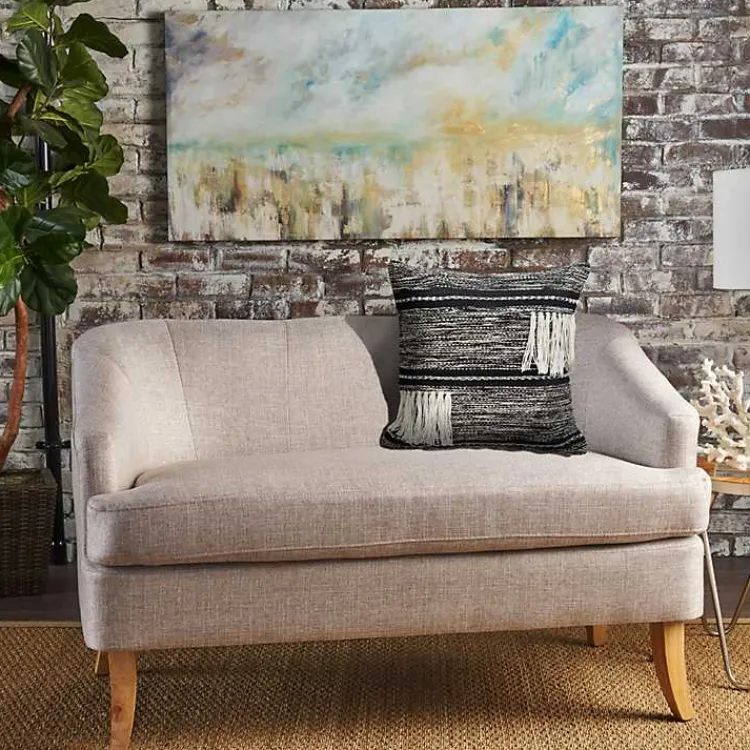 Pillows>Kirklands Home Black and Natural Mingled Texture Pillow