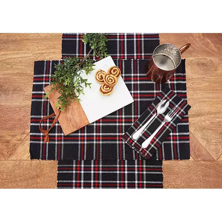 Christmas Dining & Entertaining>Kirklands Home and Red Plaid Table Runner Black