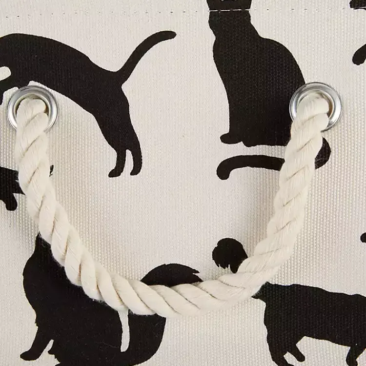 Baskets & Boxes>Kirklands Home Black and White Cat Rectangular Pet Bin