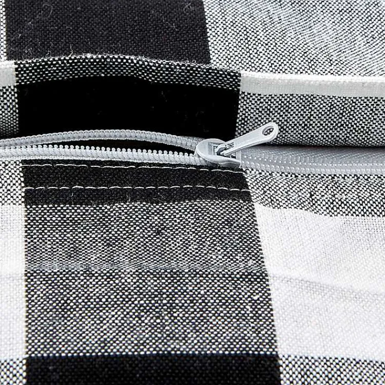 Pillows>Kirklands Home and White Checkered Pillow Covers, Set of 2 Black