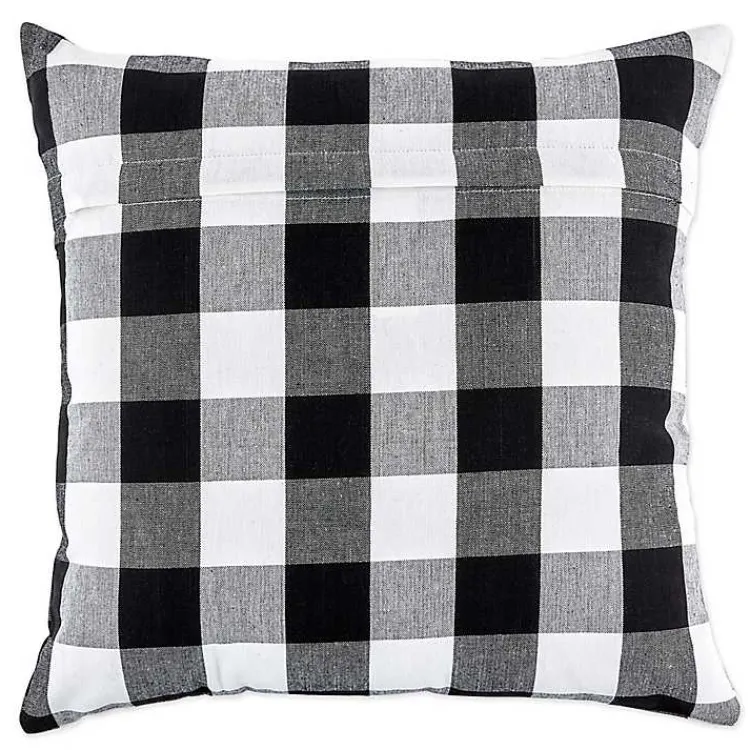 Pillows>Kirklands Home and White Gingham Pillow Covers, Set of 4 Black