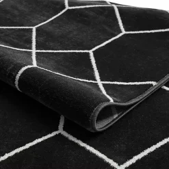 Kirklands Home Black and White Trellis Woven Area Rug, 6x9 Best