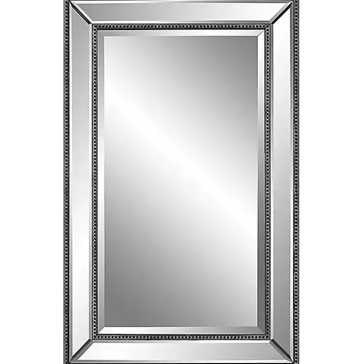 Kirklands Home Beaded Double Frame Beveled Wall Mirror Black Sale
