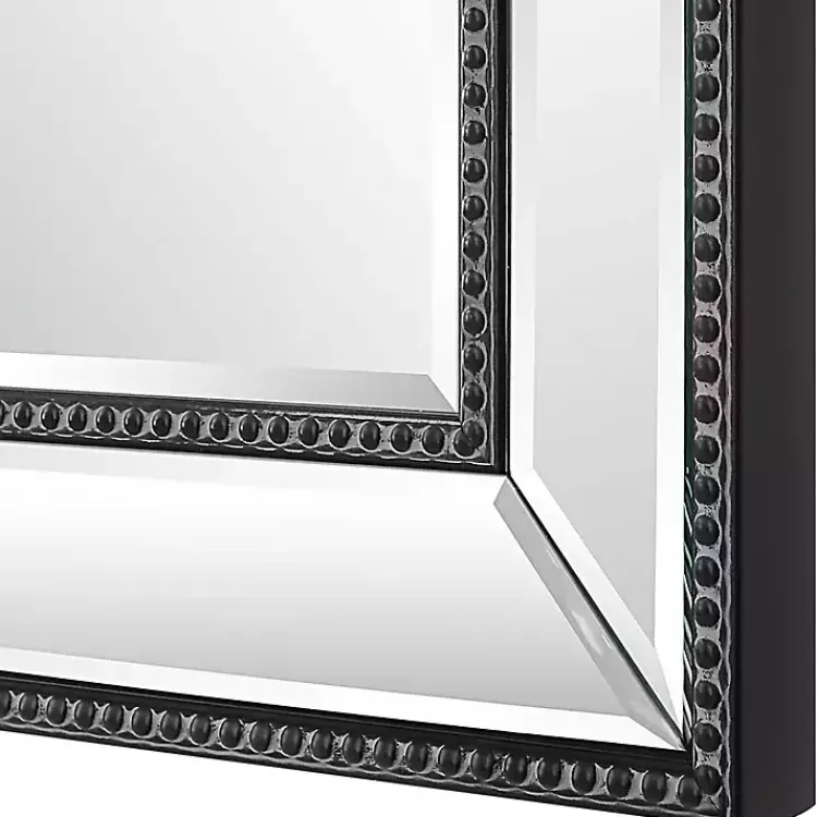Kirklands Home Beaded Double Frame Beveled Wall Mirror Black Sale