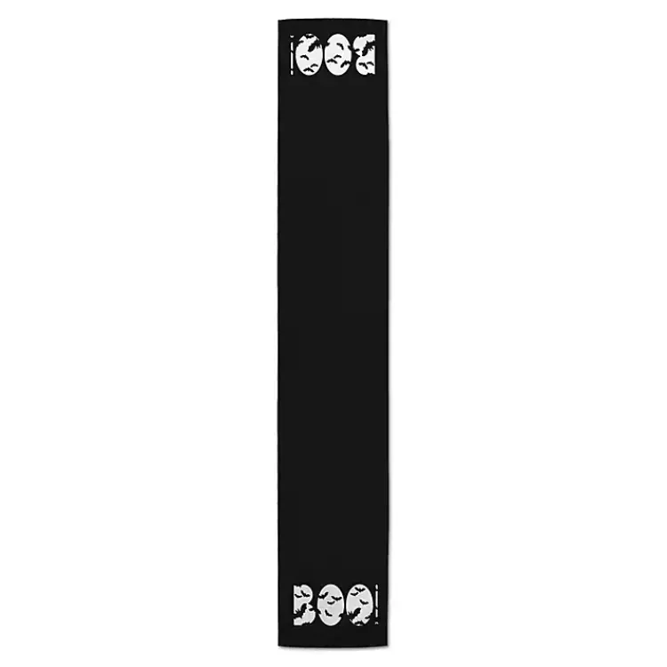 Halloween>Kirklands Home Black Boo Bats Table Runner, 90 in.