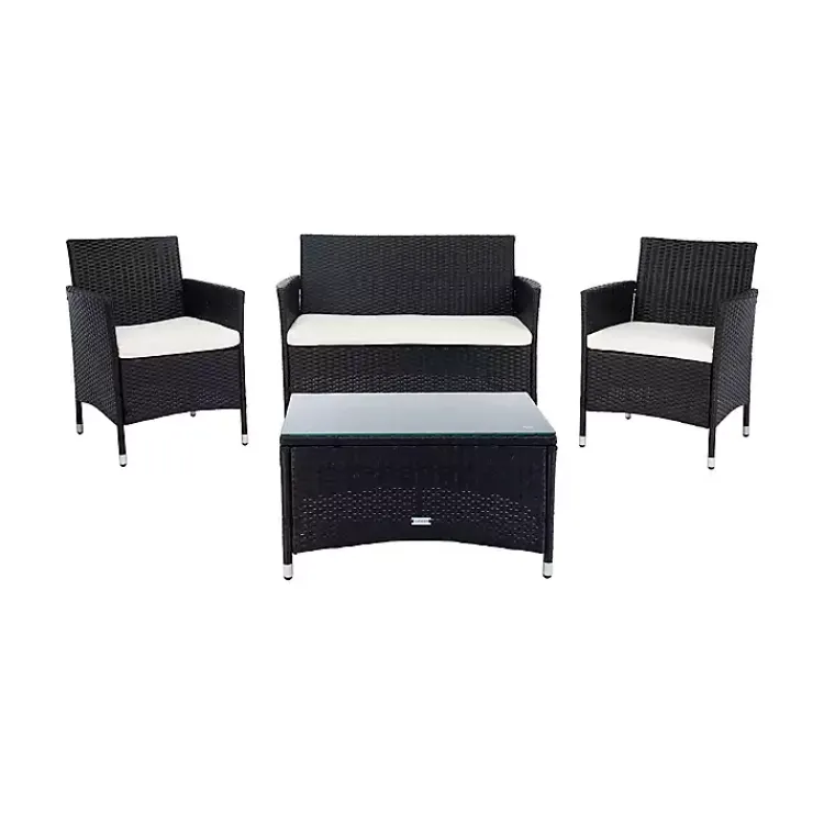 Kirklands Home Black Box Wicker 4-pc. Outdoor Living Set Outlet