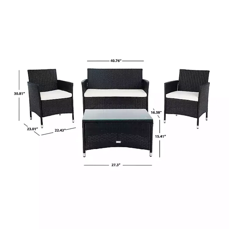 Kirklands Home Black Box Wicker 4-pc. Outdoor Living Set Outlet