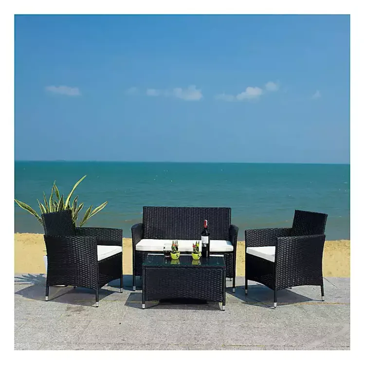 Kirklands Home Black Box Wicker 4-pc. Outdoor Living Set Outlet