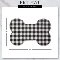 Kirklands Home Black Buffalo Check Bone Pet Bowl Mat Discount