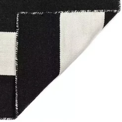 Kirklands Home Black Cabana Stripe Indoor/Outdoor Scatter Rug Hot