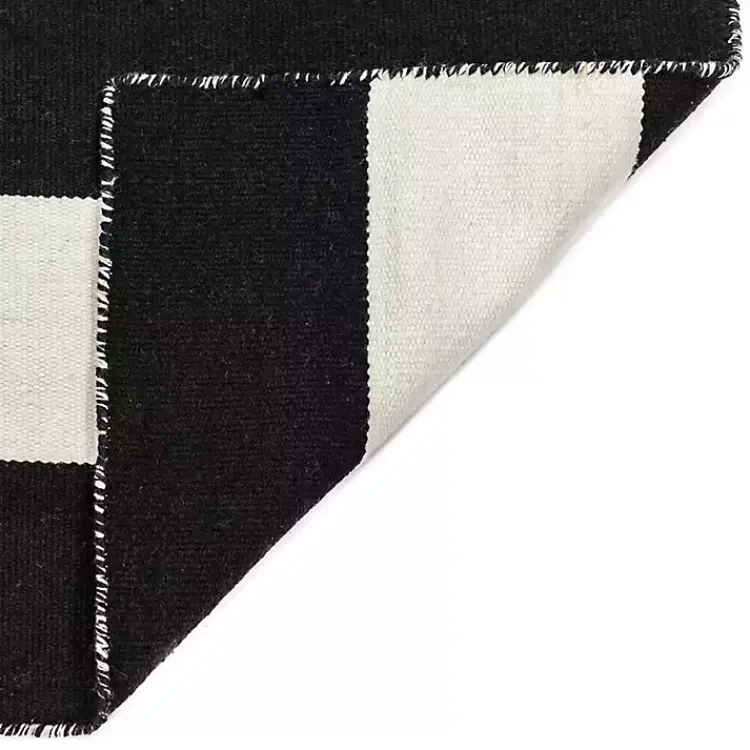 Kirklands Home Black Cabana Stripe Indoor/Outdoor Scatter Rug Hot