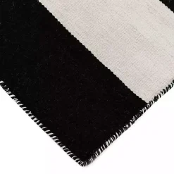 Kirklands Home Black Cabana Stripe Indoor/Outdoor Area Rug, 3x5 Discount