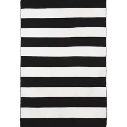 Kirklands Home Black Cabana Stripe Indoor/Outdoor Area Rug, 7x9 Best
