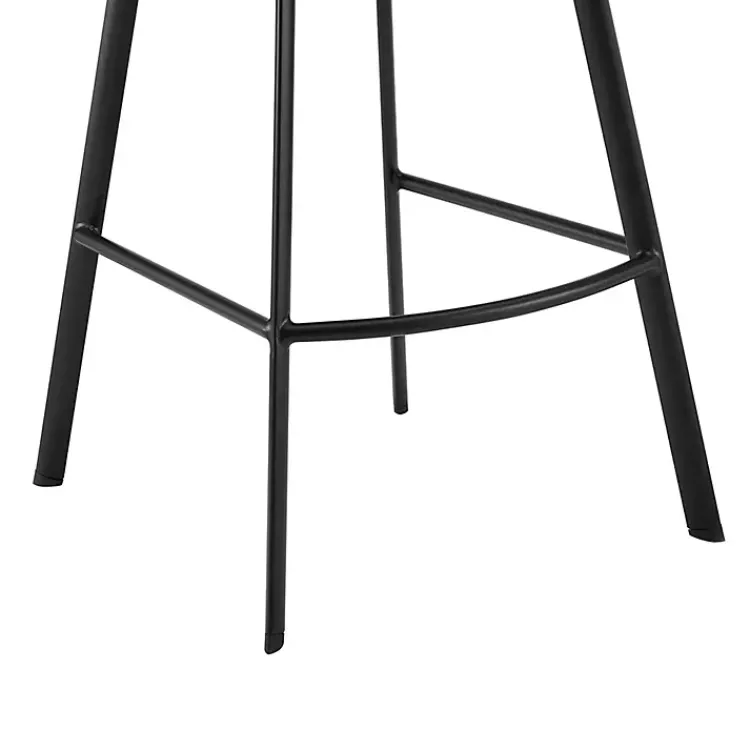 Kirklands Home Faux Leather Carise Swivel Bar Stool Black
