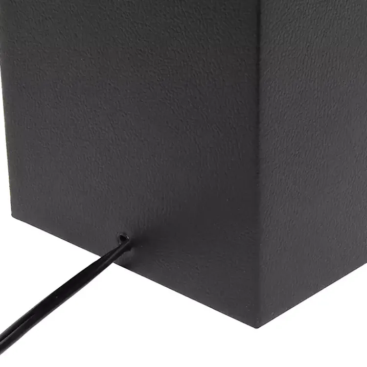 Kirklands Home Faux Leather Charging Table Lamp Black Outlet