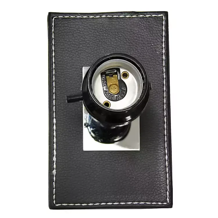 Kirklands Home Faux Leather Charging Table Lamp Black Outlet