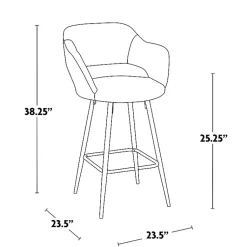 Kirklands Home Faux Leather Marge Counter Stools, Set of 2 Black New
