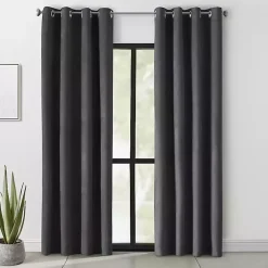 Kirklands Home Faux Suede out Curtain Panel, 108 in. Black Best